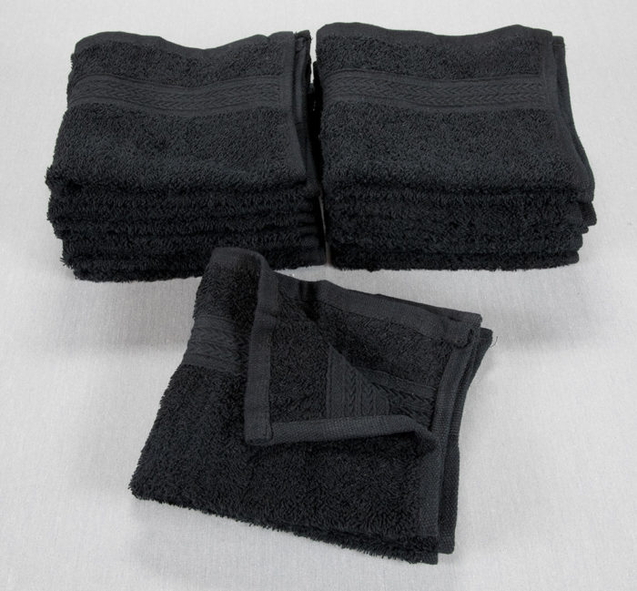 black washcloths, 13 x 13, High Quality, wholesale, bulk, wash cloths