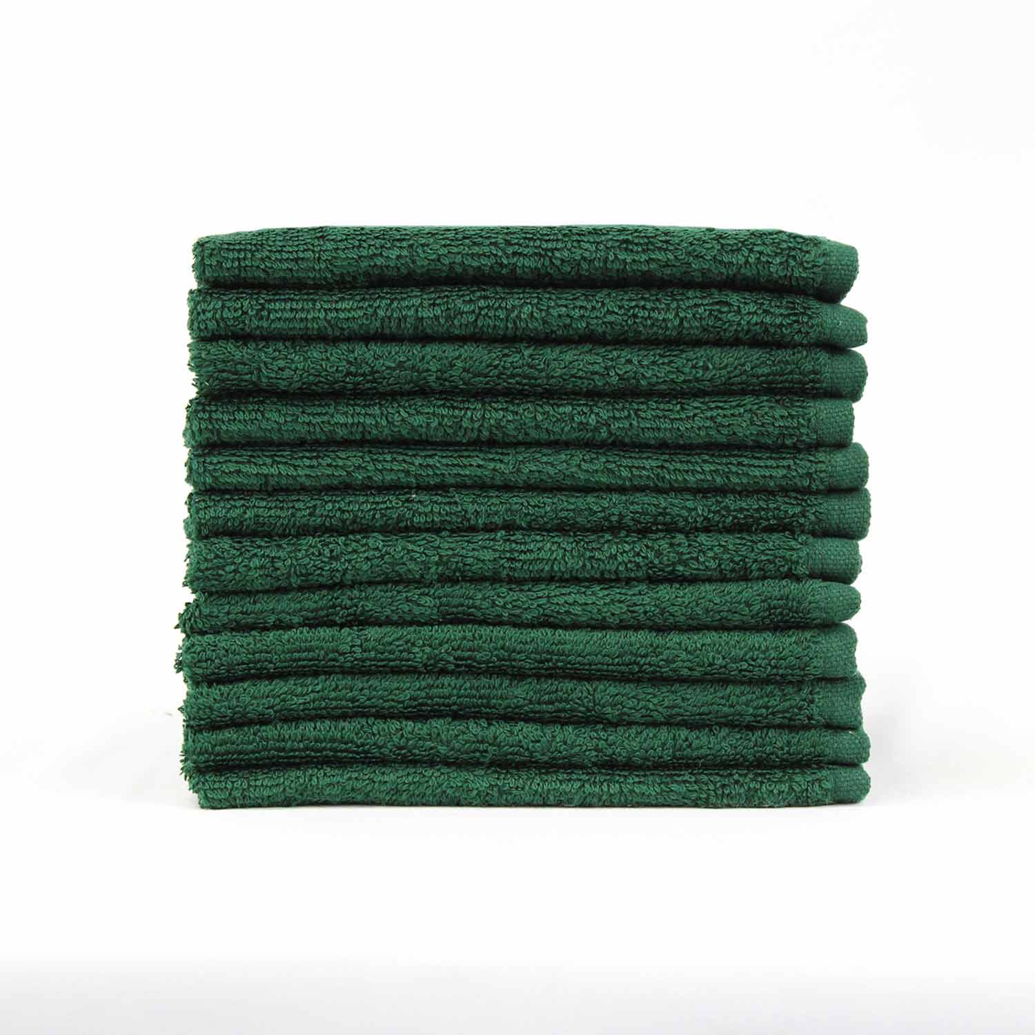 Hunter Green washcloths, 13 x 13, High Quality, wholesale, bulk, wash cloths
