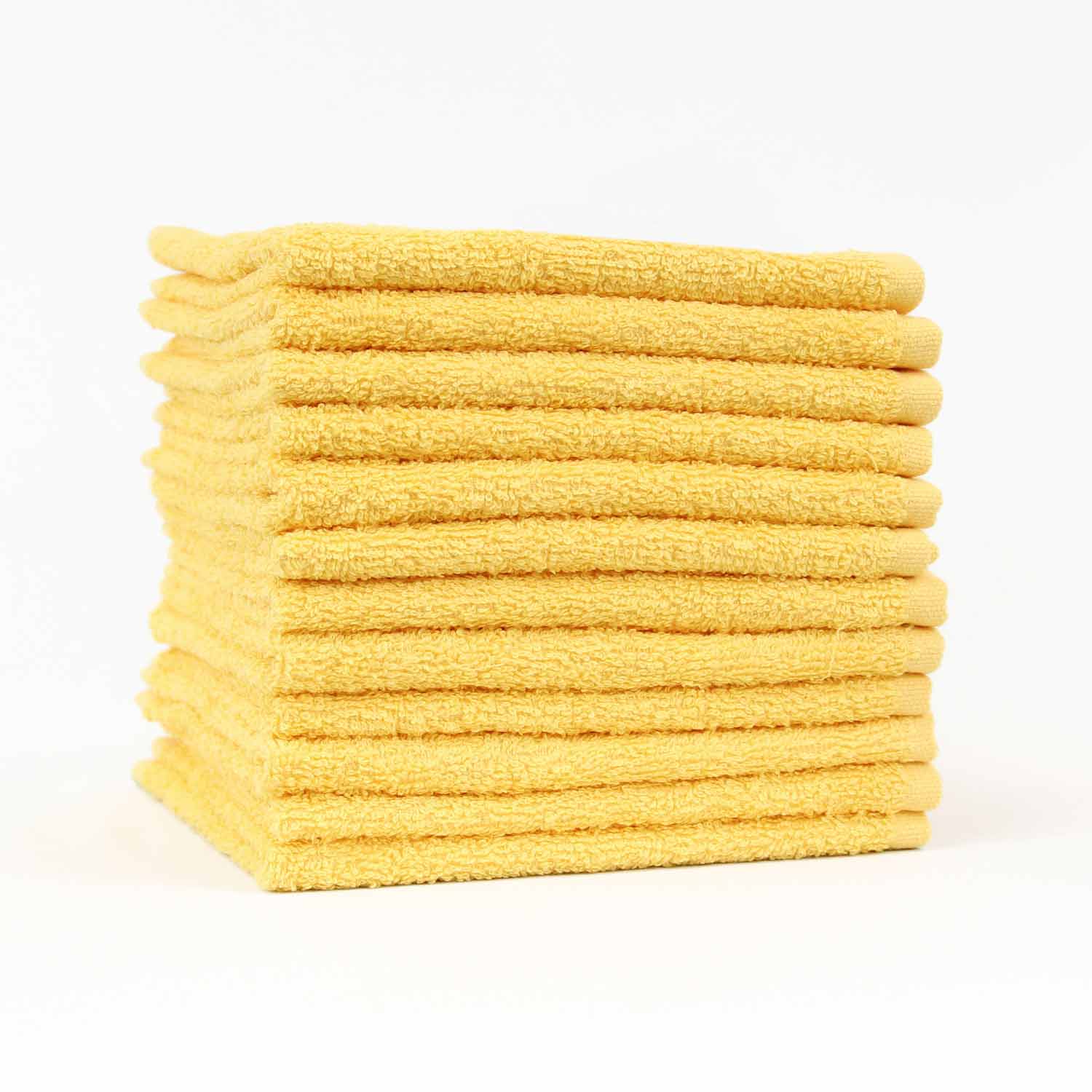 Yellow washcloths, 13 x 13, High Quality, wholesale, bulk, wash cloths