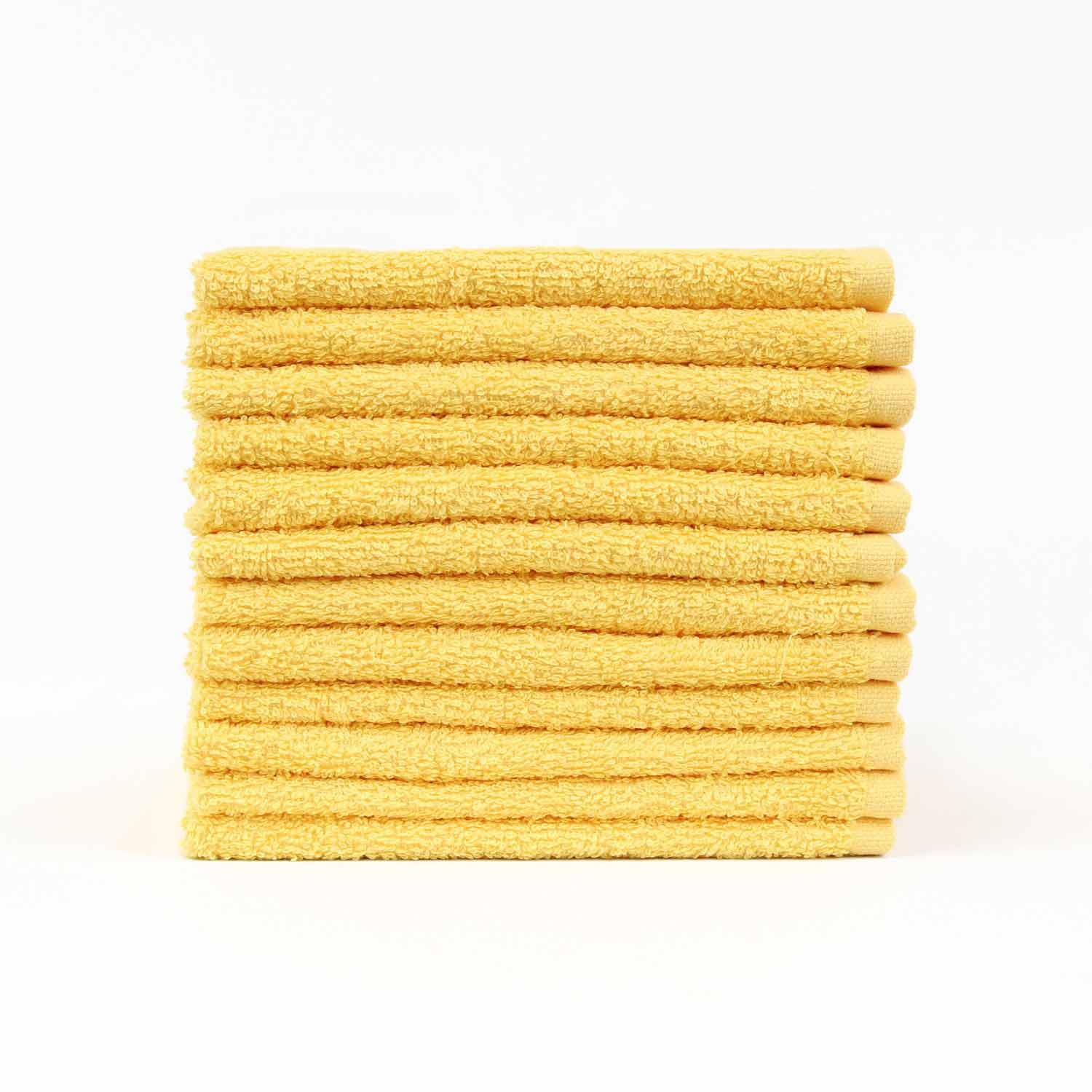 Yellow washcloths, 13 x 13, High Quality, wholesale, bulk, wash cloths