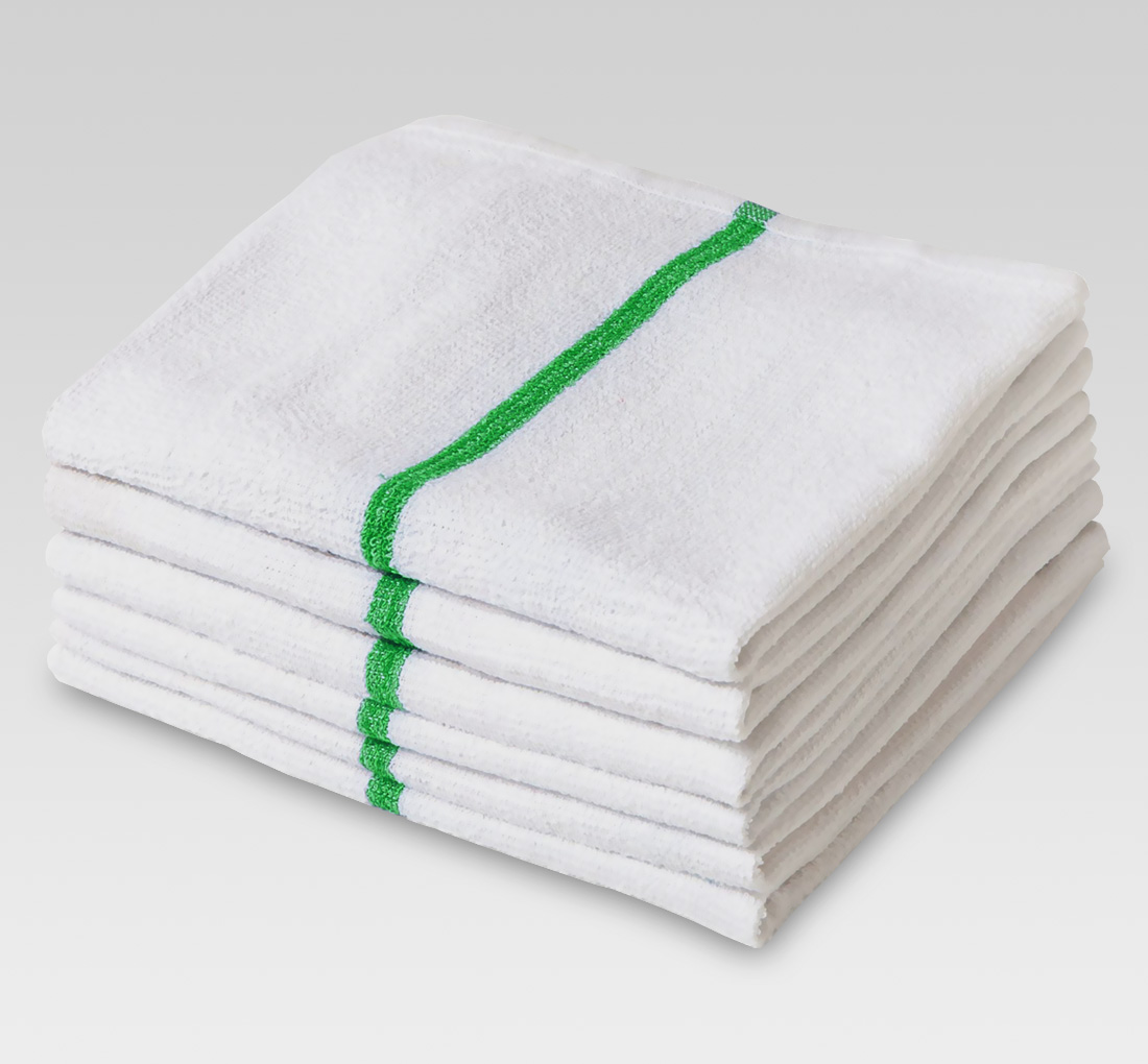 36 new green stripe premium grade bar mop mops restaurant cleaning towel 34oz 