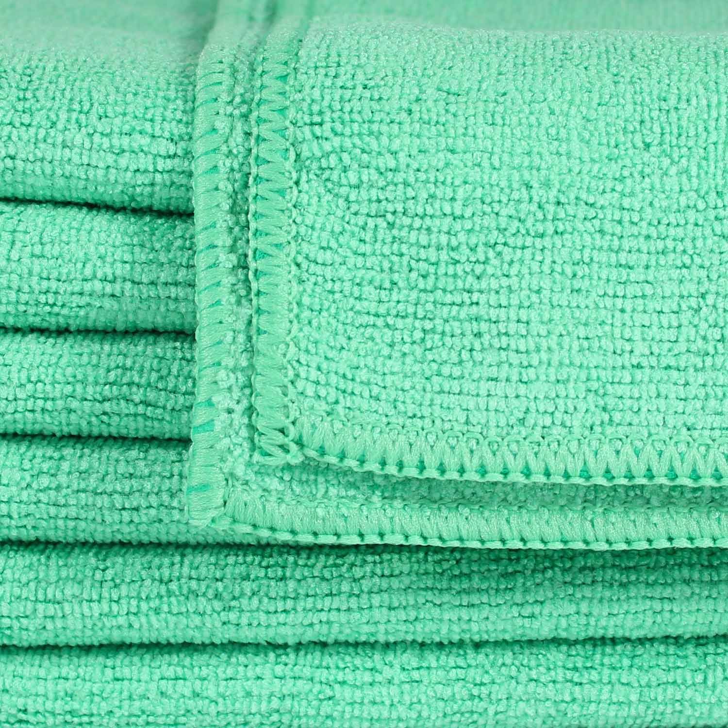 16x16 Green Microfiber Cloth Towels 35gm 3