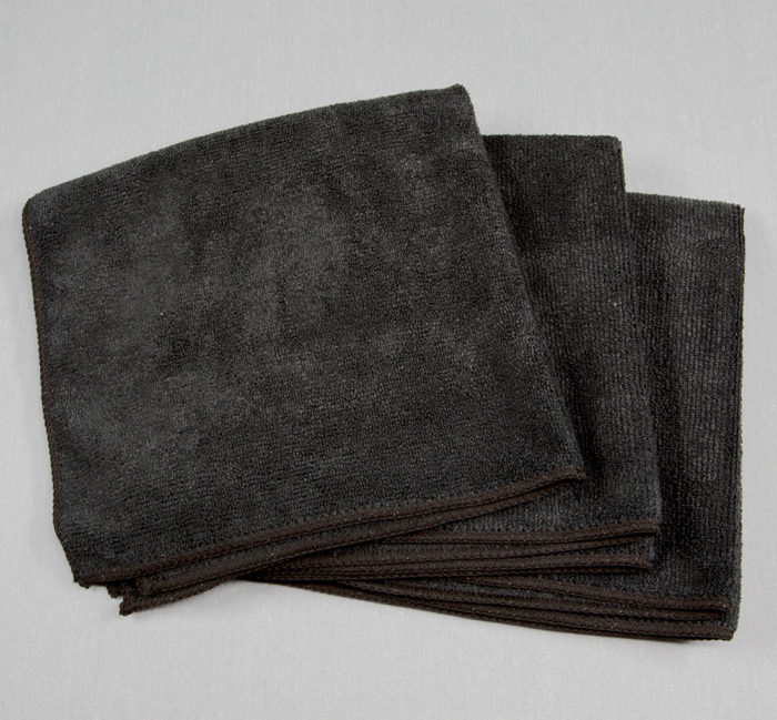 16x16 Microfiber Cloth 45g Black Towels