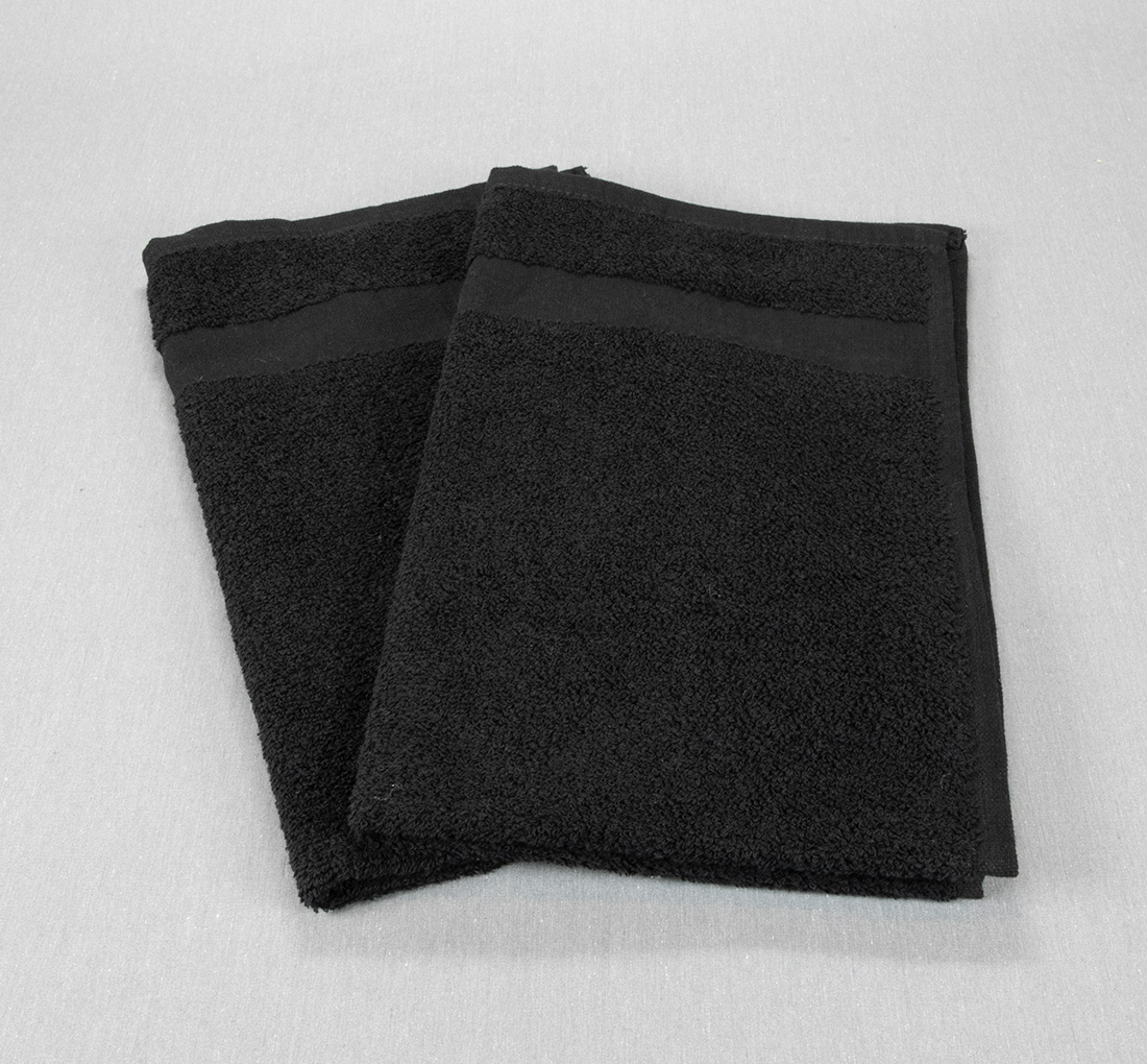 16x28 Bleach Proof Salon Hand Towel, Black, 300A Series, 3lb (12 Towels)