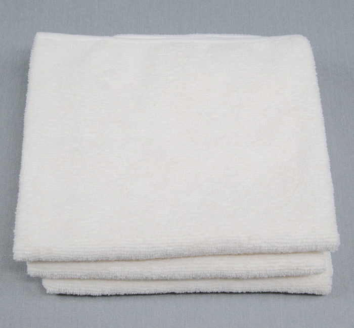 16x27 Microfiber 80g Navy White Towels