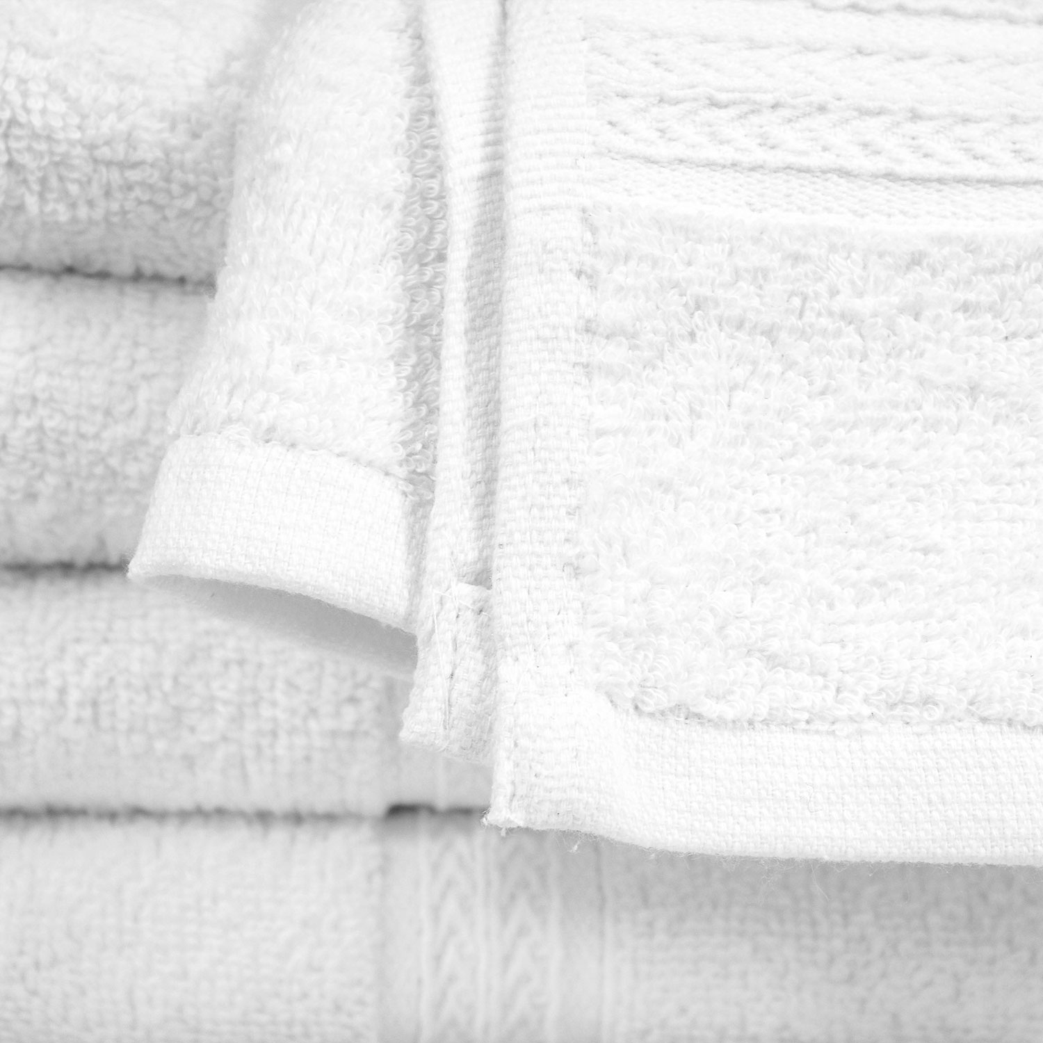 Closeup of 16x27 Premium White Hand Towels