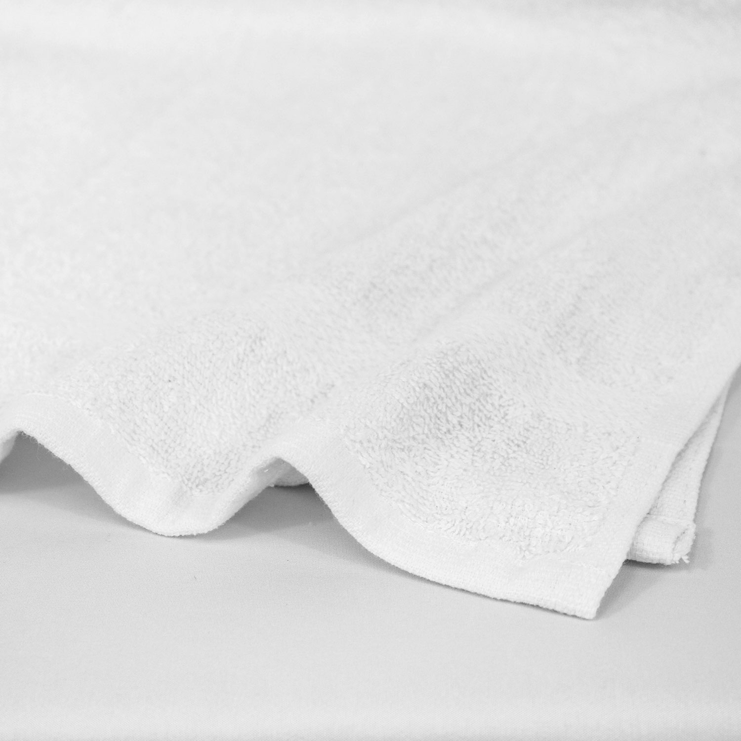 Closeup of 16x27 White Premium Hand Towels; Premium White Spa Towels
