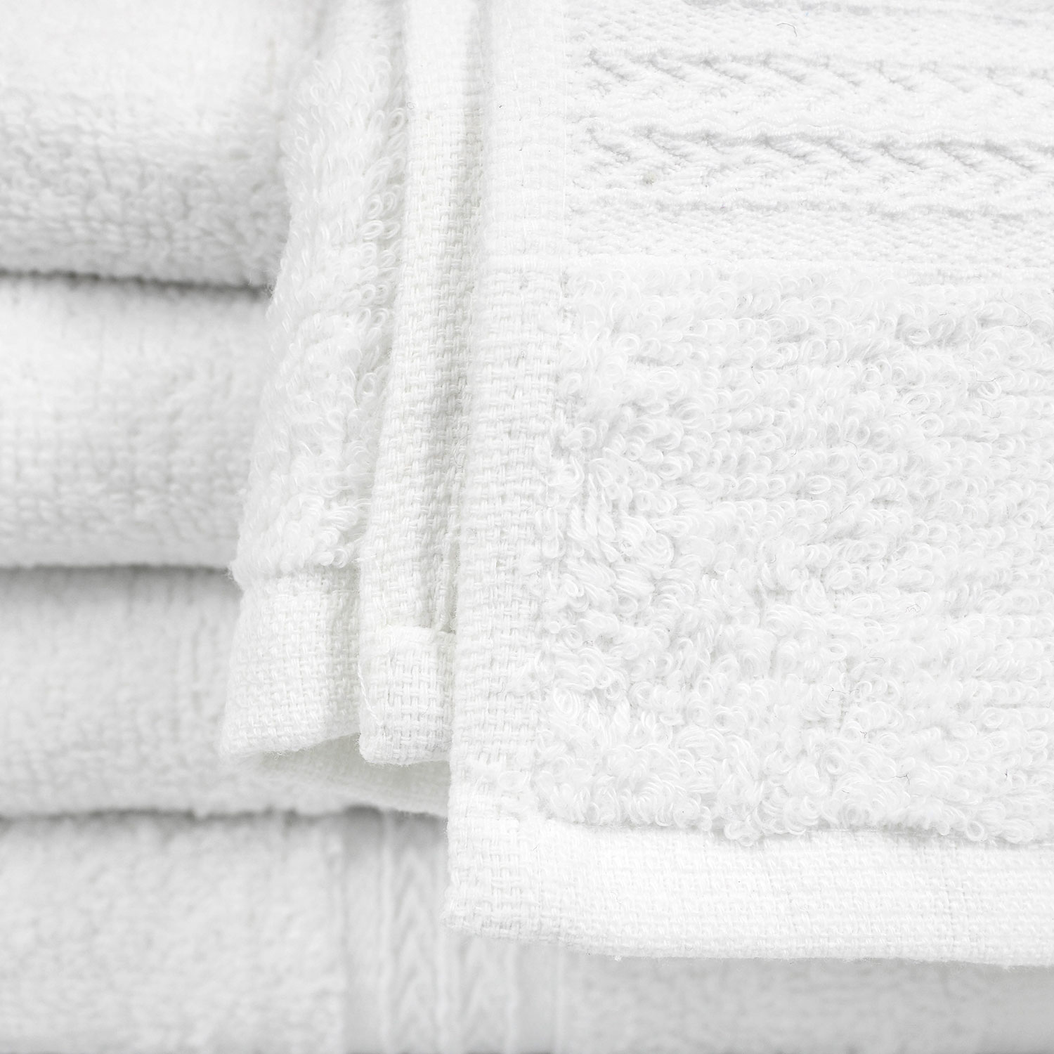 Closeup of 16x30 White Hand Towels Premium