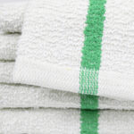 17x20 Green Center Stripe Bar Mop Towels