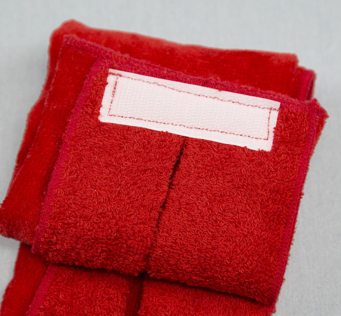 Red Football Quarterback Towel Tag 4x12