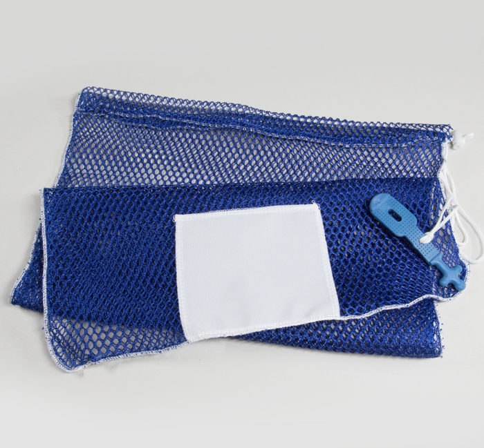 20x30 Mesh Bags Rubber Ties Blue