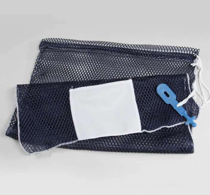 20x30 Mesh Bags Rubber Ties Navyblue