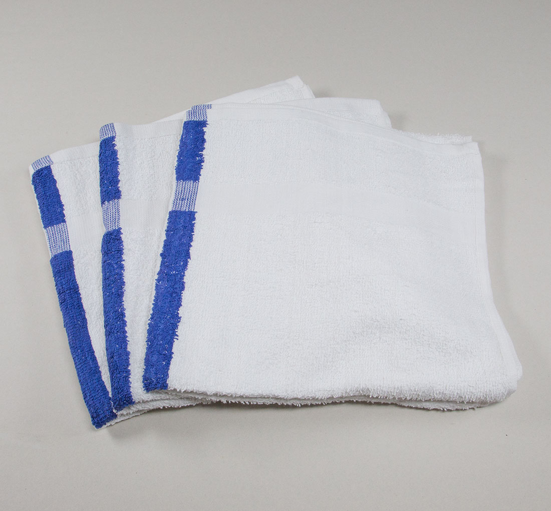 GOLD TEXTILES New Blue Stripe 22”x44” 6 lb/dz Bath Towels Pool Towels 