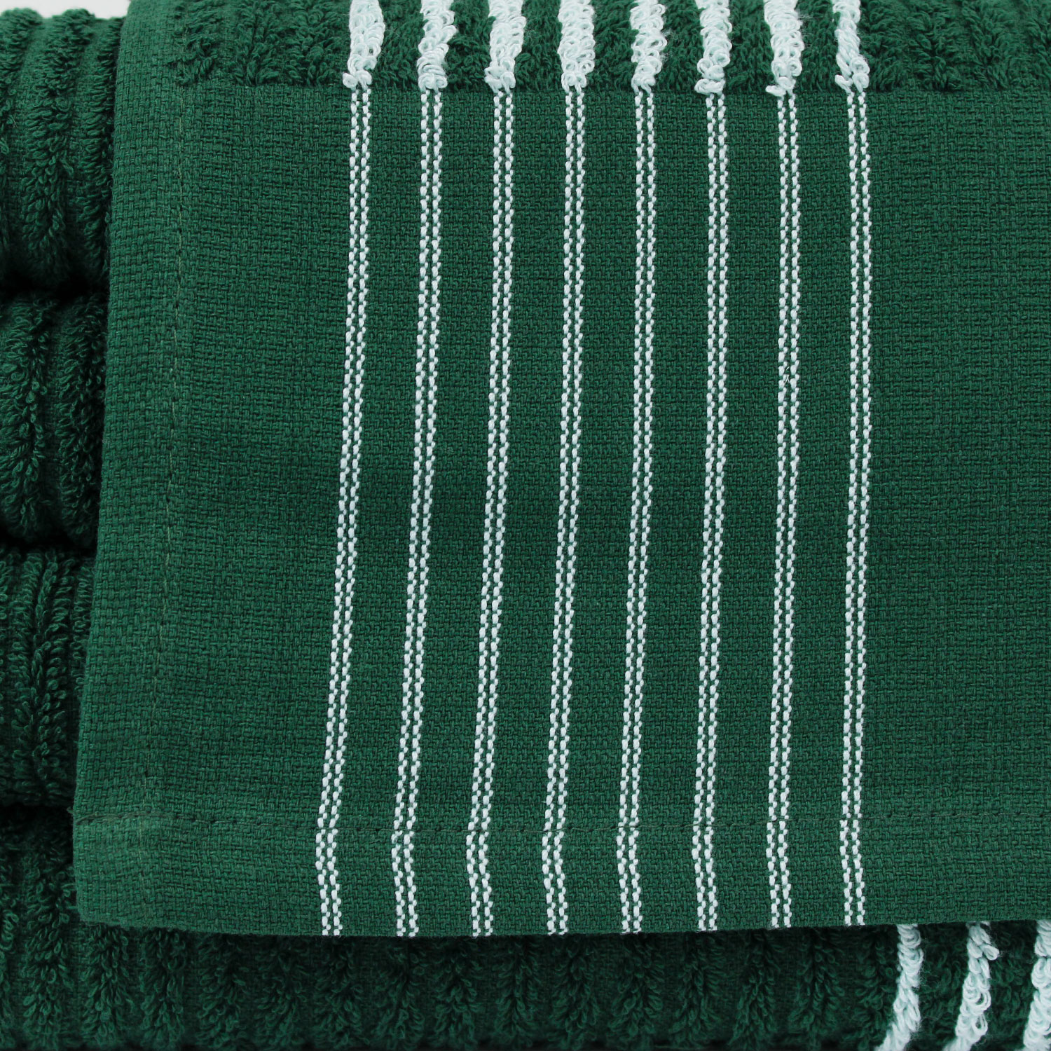 22x44 Green w/ White Stripes Super Gym Towel