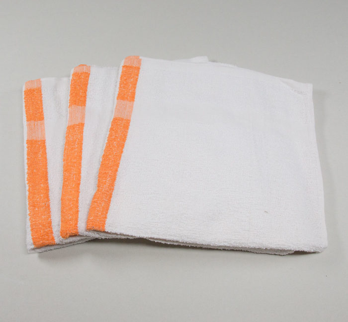 22 x 44 Orange Stripe Bath Pool Gym Towel