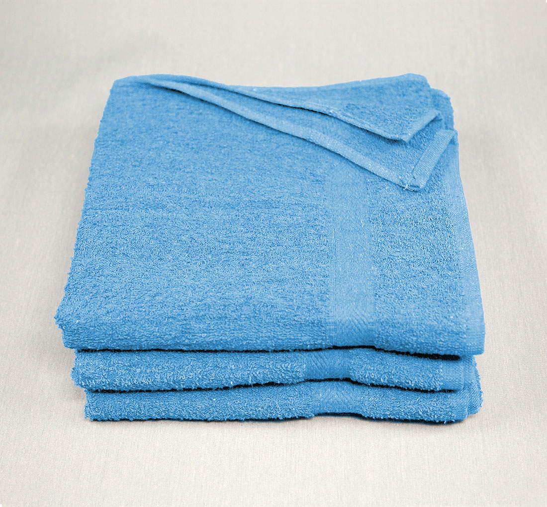 teal colored towels