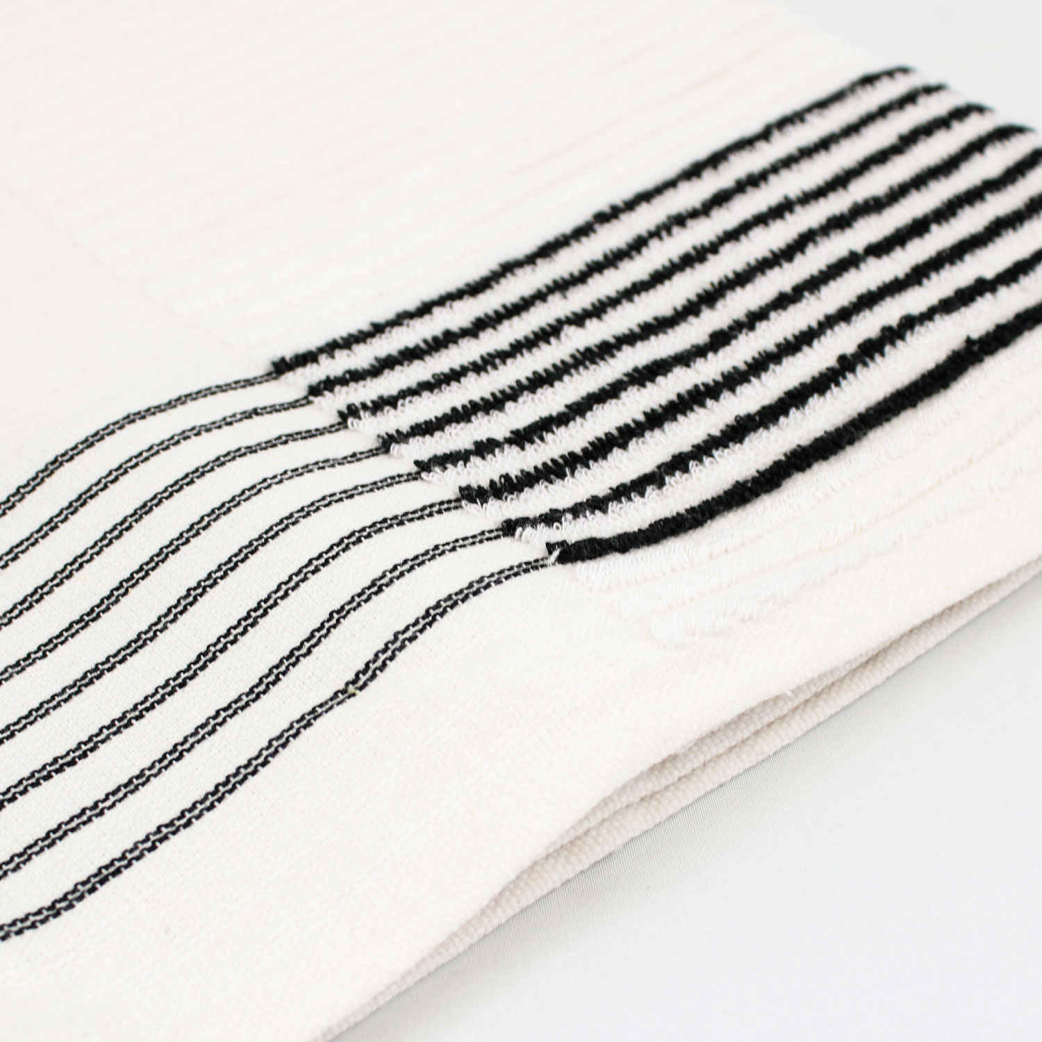 22x44 White Black Stripes Golf Caddie Towel St2244 White Blk Bgrade 1