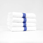Blue Center Stripe Workout Towels