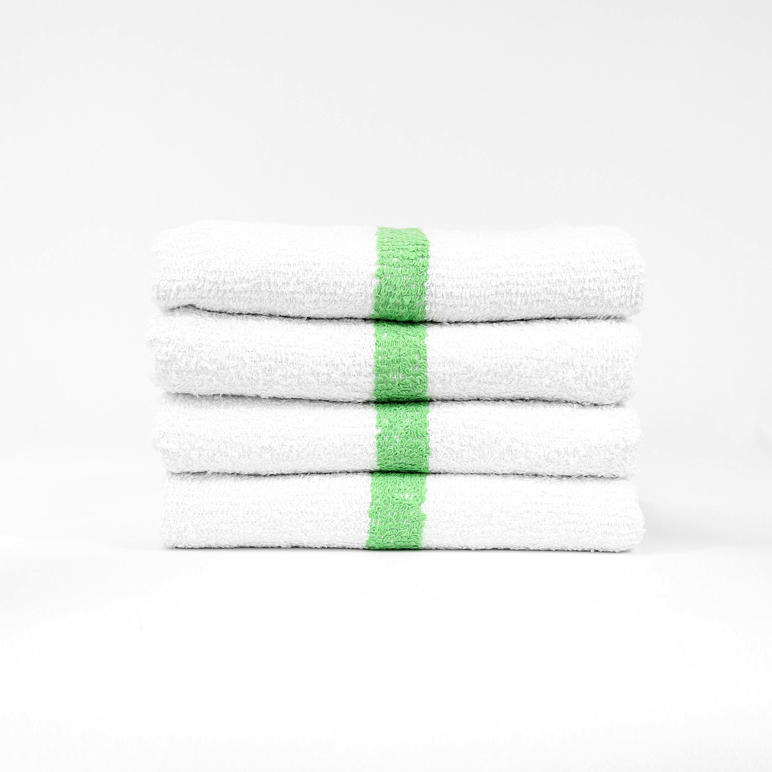 Green Center Stripe Workout Towels