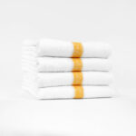 Yellow Center Stripe Workout Towels