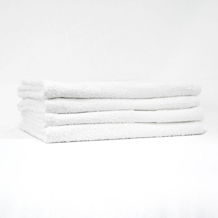Stack of 24×48 Premium White Gym Towels