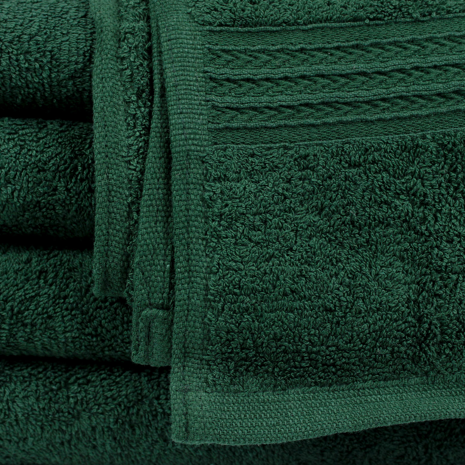 Closeup of 27x54 Hunter Green Towel Green
