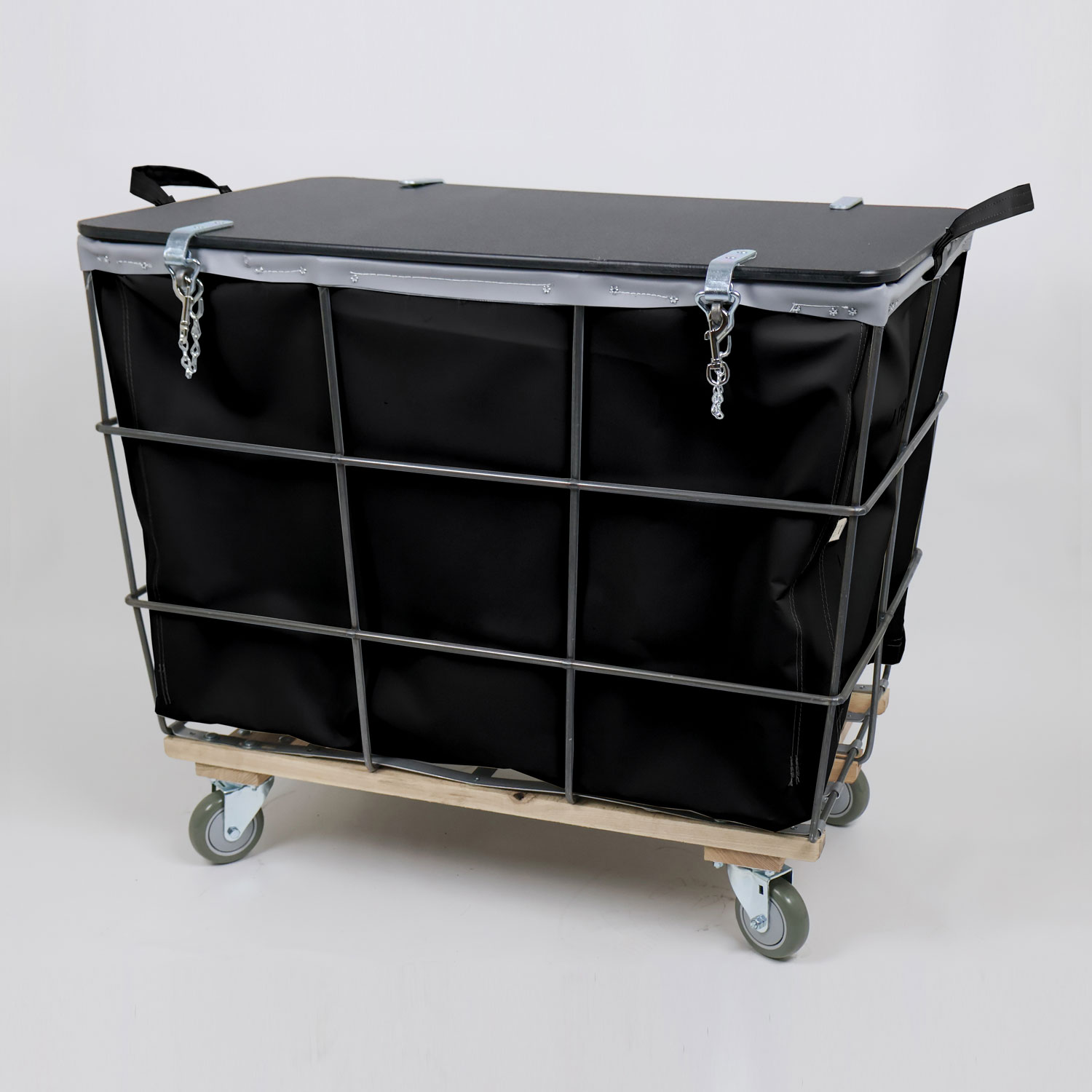 Exterior Frame Travel Laundry Cart Black