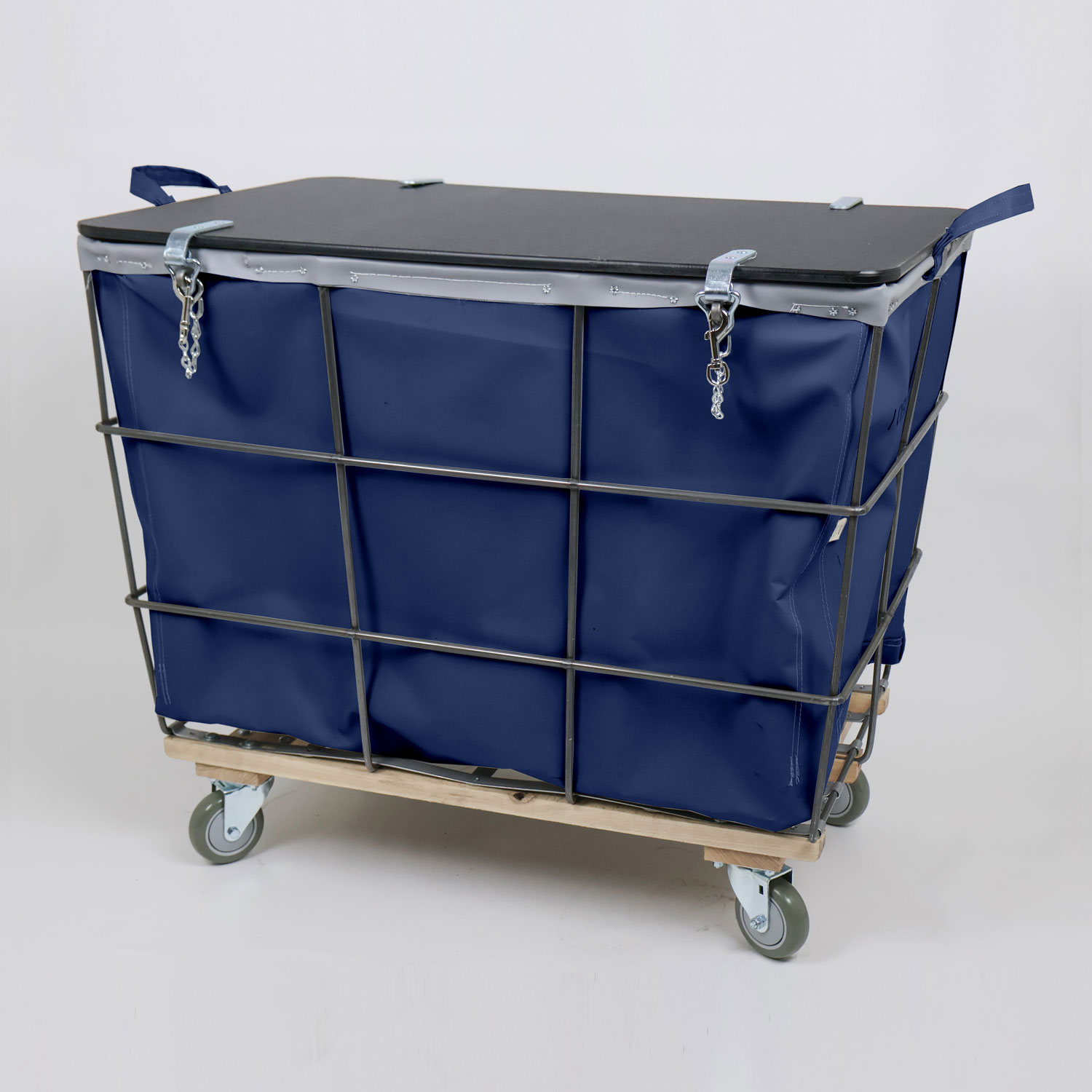 Exterior Frame Travel Laundry Cart Navy Blue