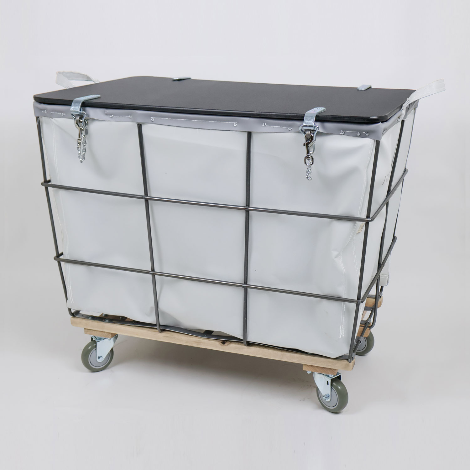 Exterior Frame Travel Laundry Cart White