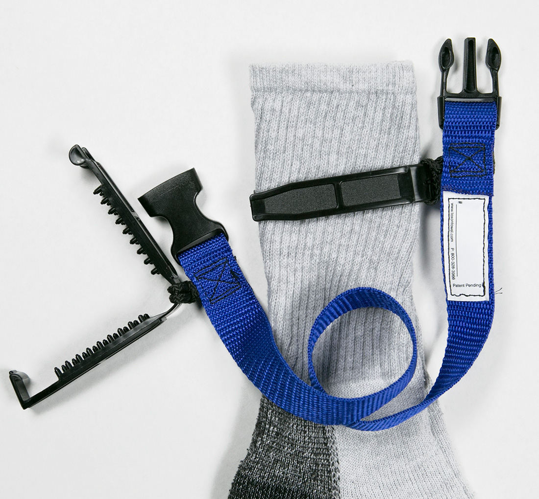 Laundry Straps, Loops with Sock Clip - Pacific Blue