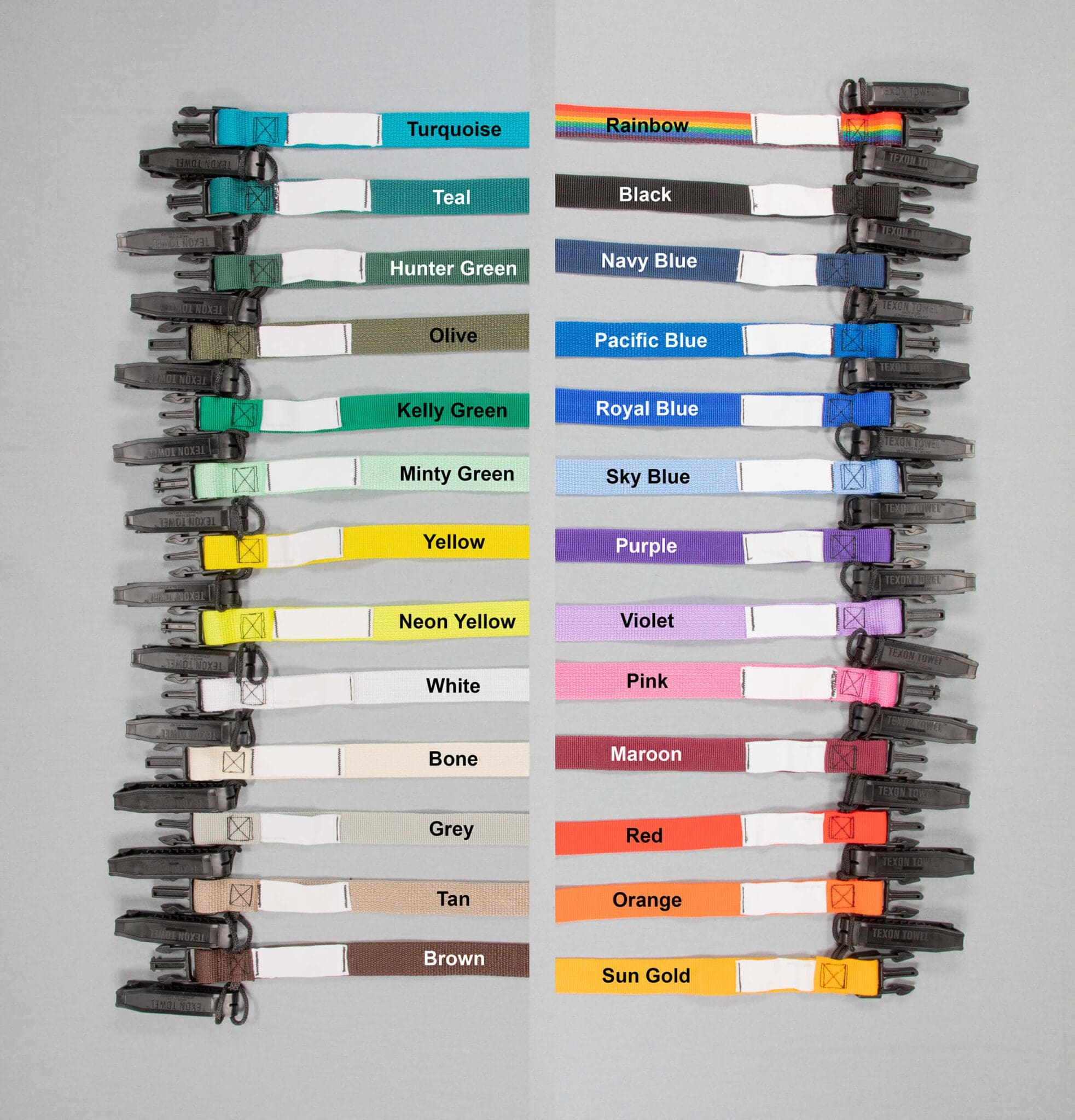 Laundry Straps, Loops with Sock Clip Texon Athletic Towel