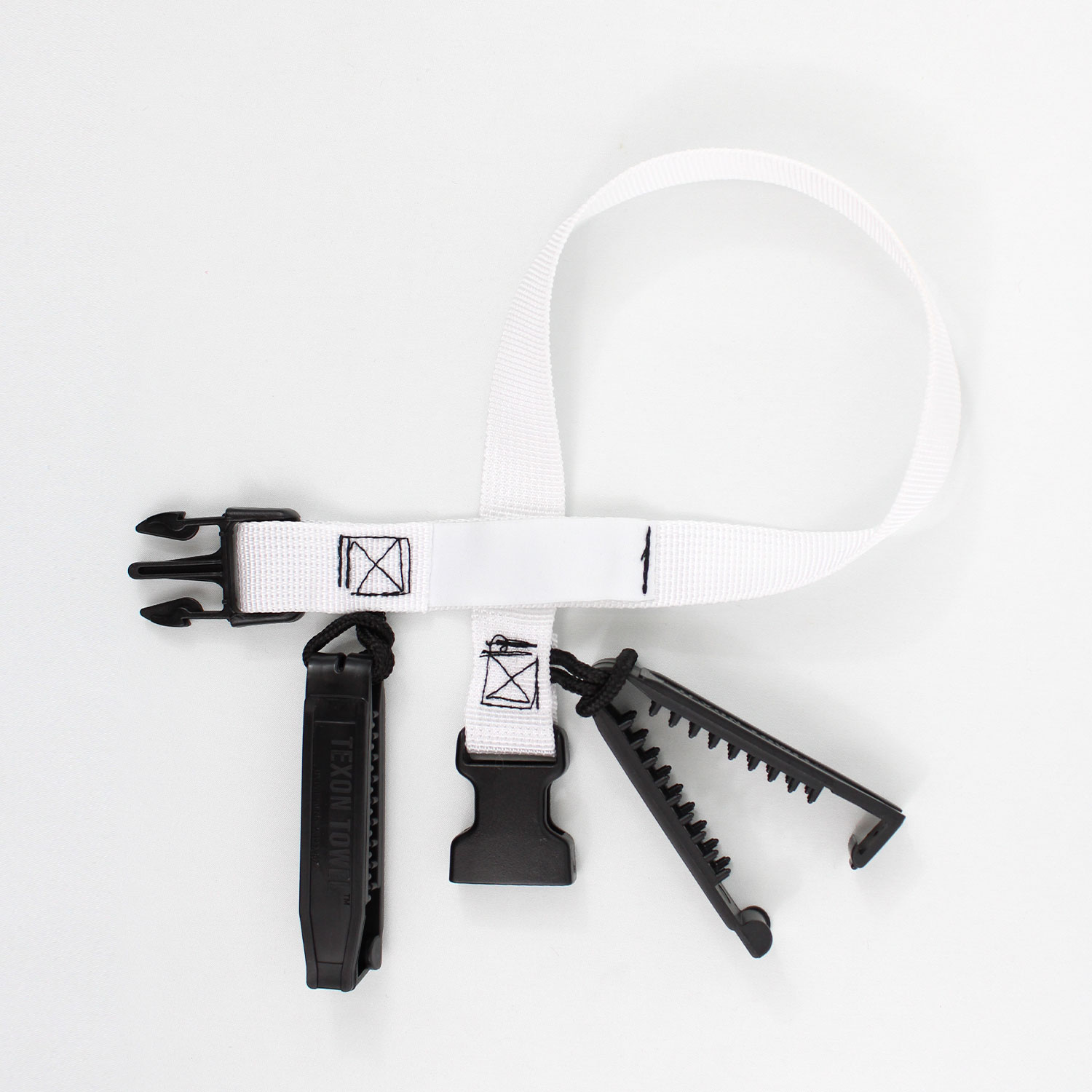 Laundry Loops Straps with Double Clip - White
