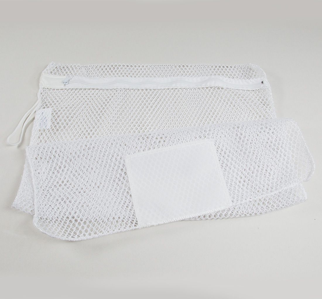Mesh Zipper Laundry Bags White