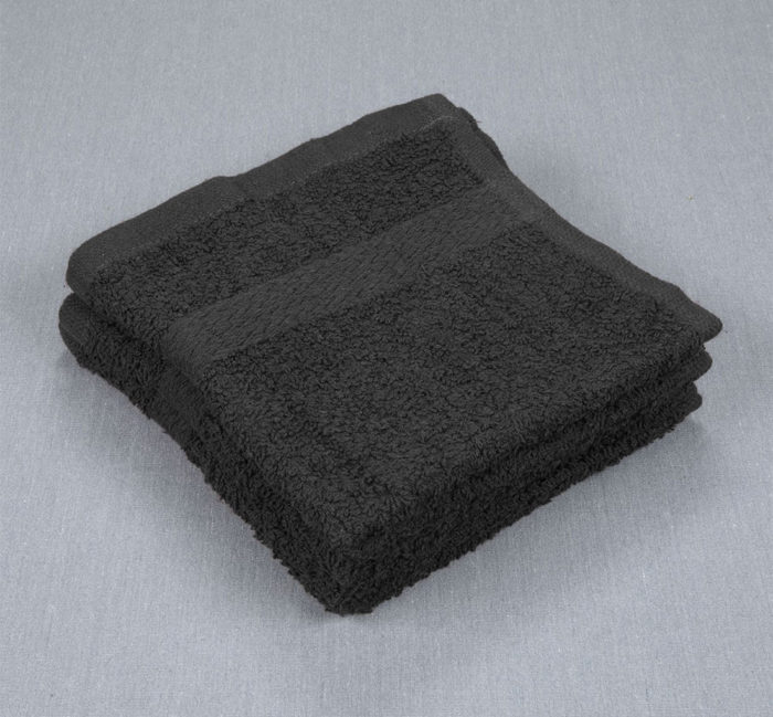 12x12 Premium Color Washcloths - 1 lb/dz - Black