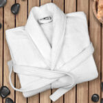 Oxford Velour Bathrobes Hotel Collection Shawl Robe White, R145WHT
