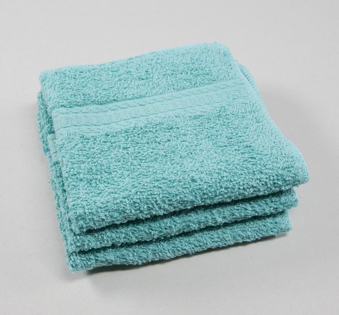 12x12 Aqua Blue Premium Washcloth