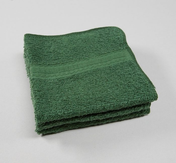 12x12 Hunter Dark Green Color Premium Washcloth