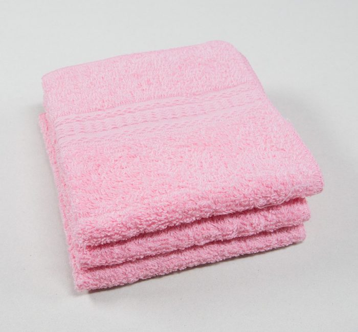 12x12 Pink Color Premium Washcloth