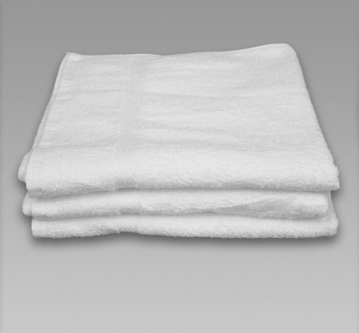 27x52 White Bath Towels, 12 lb/dz Texon Athletic Towel